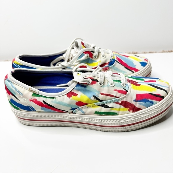 Kate Spade x Keds Multicolor Brushstrokes Sneakers Size 8.5 - Picture 4 of 5